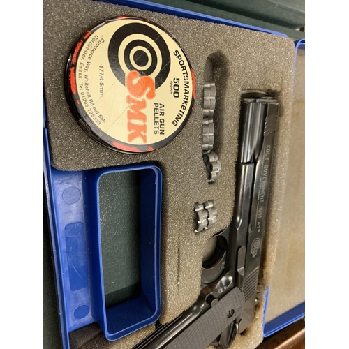73 - A COLT GOVERNMENT 1911 A1 AIR GUN WITH PELLETS INCLUDED