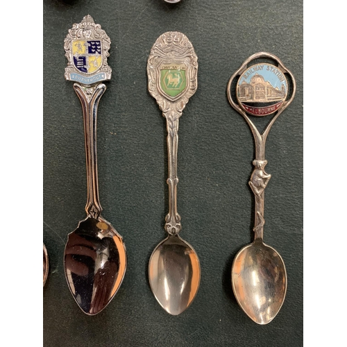 78A - TEN COLLECTABLE WHITE METAL TEASPOONS