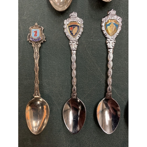 78A - TEN COLLECTABLE WHITE METAL TEASPOONS