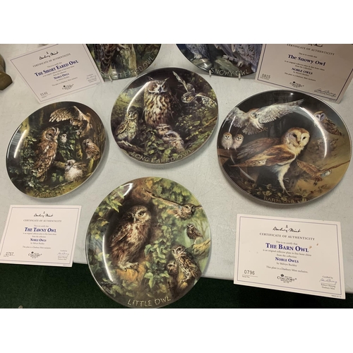92 - SIX COALPORT PLATES FROM THE 'NOBLE OWL' COLLECTION