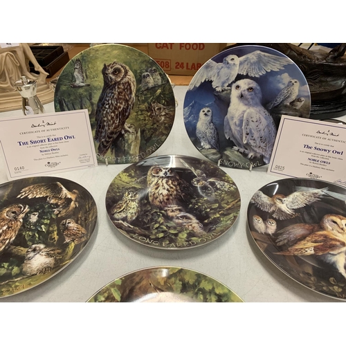 92 - SIX COALPORT PLATES FROM THE 'NOBLE OWL' COLLECTION