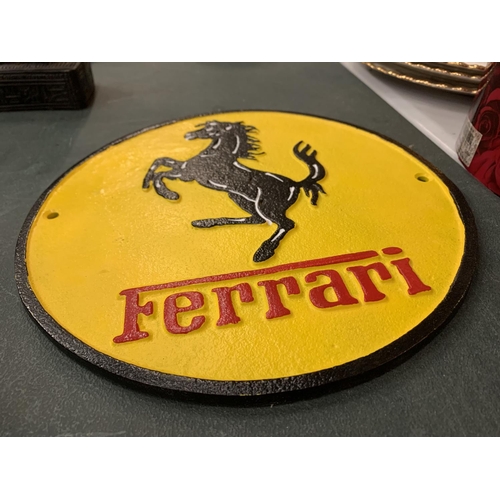 93 - A CAST FERRARI SIGN