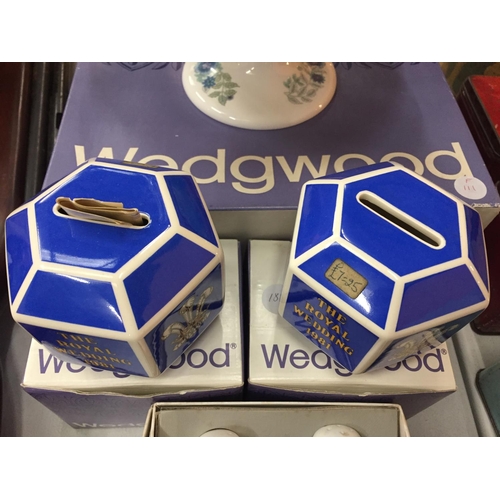 168 - FOUR PIECES OF BOXED WEDGWOOD