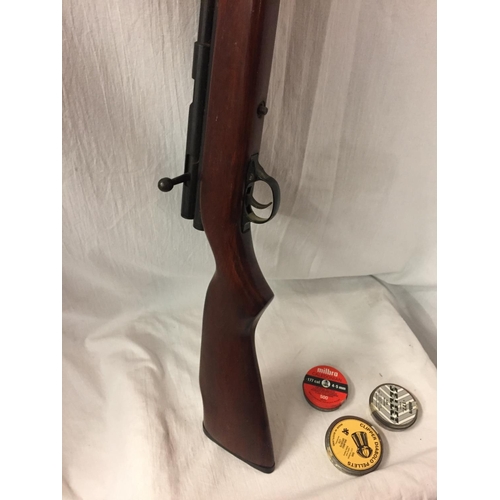 169 - A QB78 CO2 AIR RIFLE AND THREE TINS OF .177 CAL PELLETS