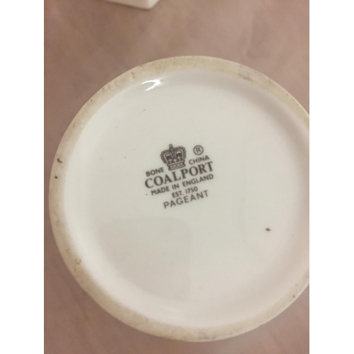 174 - THREE COALPORT VASES AND A WEDGWOOD TRINKET TRAY