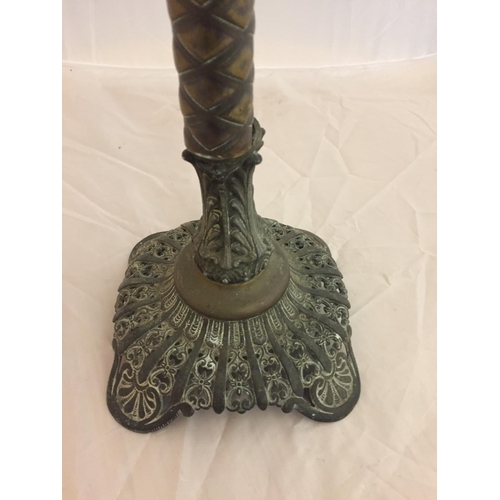 185 - A BRASS OIL LAMP A/F