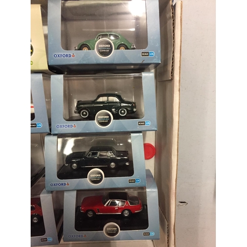 195 - A COLLECTION OF TWELVE BOXED OXFORD VEHICLES SCALE 1:76