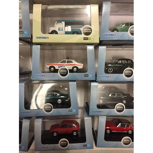 195 - A COLLECTION OF TWELVE BOXED OXFORD VEHICLES SCALE 1:76