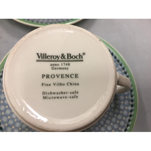 197 - A SET OF FOUR VILLEROY & BOCH COFFEE CUPS AND SAUCERS IN THE PROVENCE DESIGN