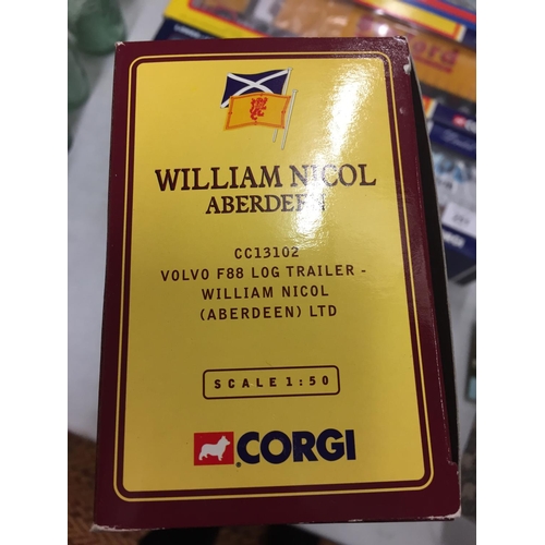 252 - A BOXED CORGI LIMITED EDITION VOLVO F88 LOG TRAILER - WILLIAM NICOL (ABERDEEN) LTD