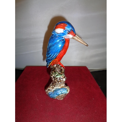 704 - AN ANITA HARRIS WOODPECKER HANDPAINTED AND SIGNED IN GOLD