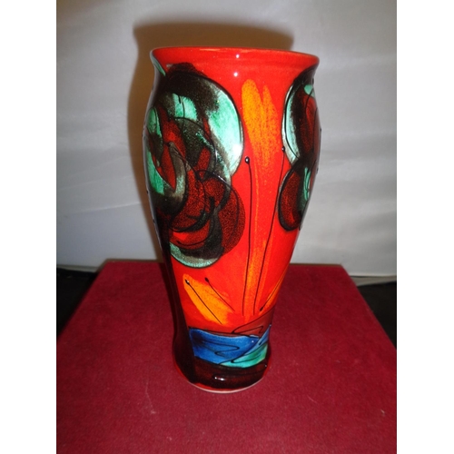 705 - AN ANITA HARRIS DECO TREE VASE HANDPAINTED AND SIGNED IN GOLD