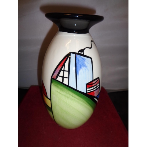 707 - A LORNA BAILEY LIPPED VASE DECO HOUSE