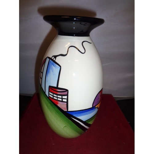 707 - A LORNA BAILEY LIPPED VASE DECO HOUSE