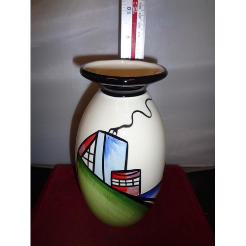 707 - A LORNA BAILEY LIPPED VASE DECO HOUSE