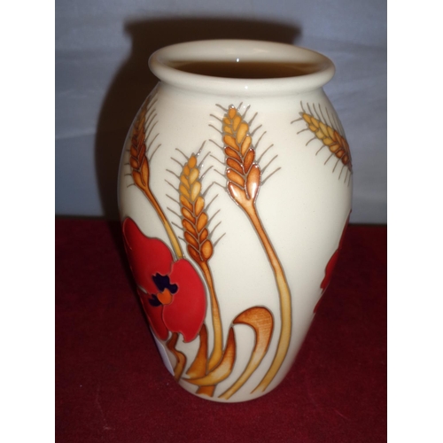 713 - A MOORCROFT HARVEST POPPY VASE 5 INCHES TALL