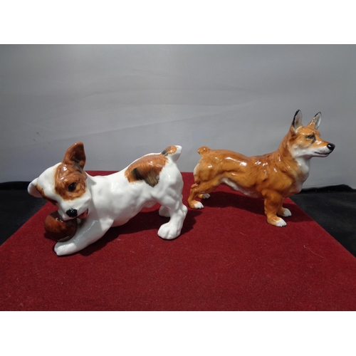 718 - SIX BESWICK DOGS TO INCLUDE CORGI, TERRIERS ETC