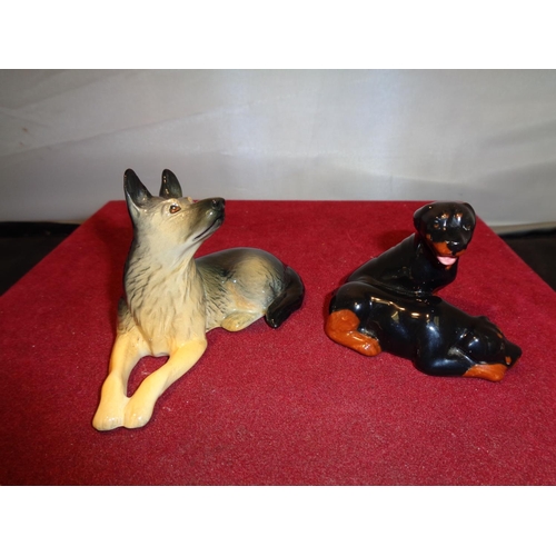 719 - SIX BESWICK DOGS TO INCLUDE PUG, WESTIE, BOXER ETC