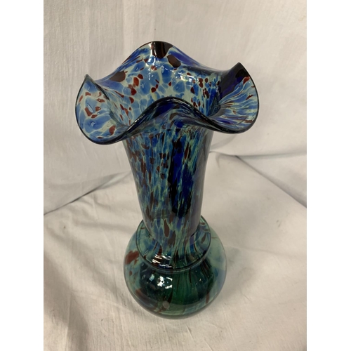 31 - A COLOURFUL MURANO STYLE VASE H: 33CM