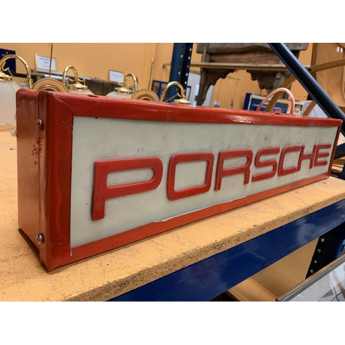 49 - AN ILLUMINATED 'PORSCHE' SIGN