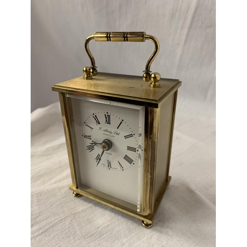 5 - AN F ALLABY LTD BRASS CARRIAGE CLOCK