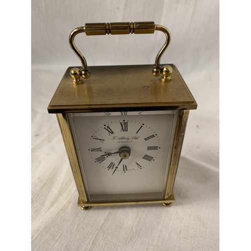 5 - AN F ALLABY LTD BRASS CARRIAGE CLOCK