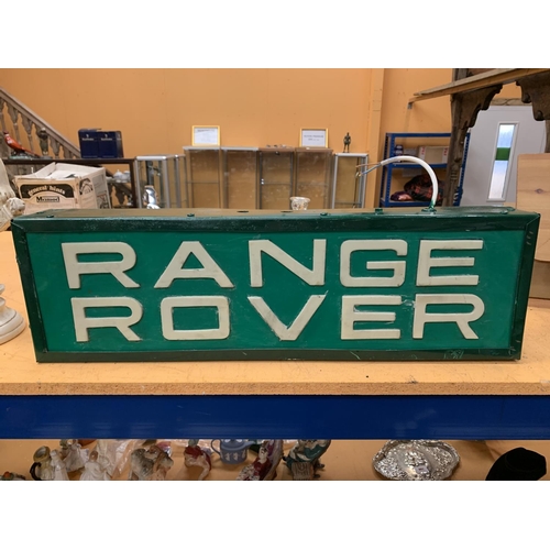 52 - AN ILLUMINATED 'RANGE ROVER' SIGN