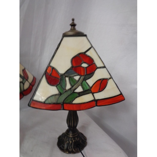 272 - A PAIR OF TIFFANY STYLE TABLE LAMPS