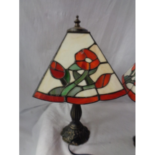 272 - A PAIR OF TIFFANY STYLE TABLE LAMPS