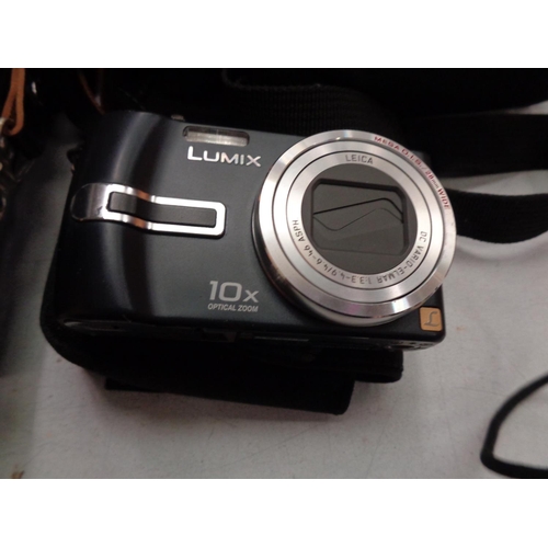 273 - A LUMIX 10 CAMERA AND A SANYO DIGITAL MOVIE CAMERA TO ALSO INCLUDE BINOCULARS