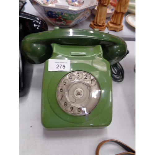 275 - TWO VINTAGE TELEPHONES WITH THREE FURTHER RECEIVERS