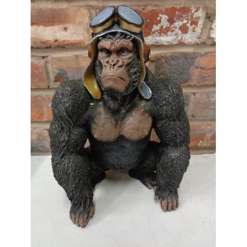 284 - A RESIN GORILLA FIGURINE H:33