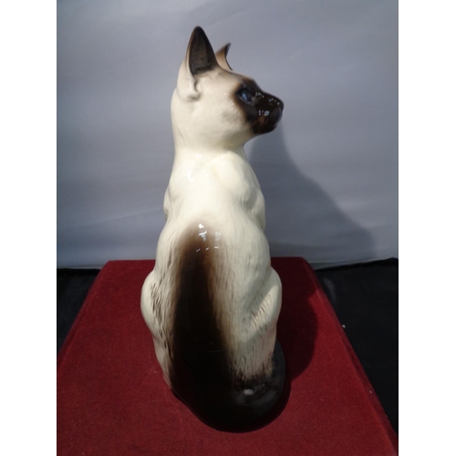 748 - A VERY LARGE BESWICK FIGURINE OF A SIAMESE CAT 9.5 INCHES TALL