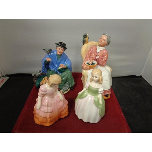 768 - FOUR ROYAL DOULTON FIGURINES (TWO A/F)