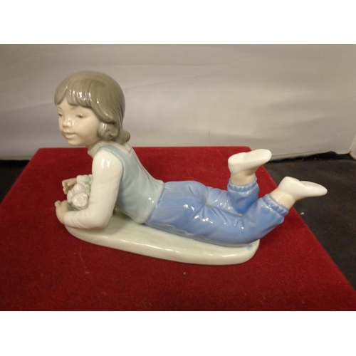 769 - TWO NAO FIGURINES  OF A LITTLE GIRL WITH A PUPPY AND A BOY