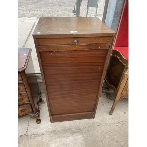 2004 - A MID 20TH CENTURY 'ABBESS' FILING CABINET/SAFE WITH TEN DRAWERS AND PLAIN ROLLER FRONT WITH WORKING... 