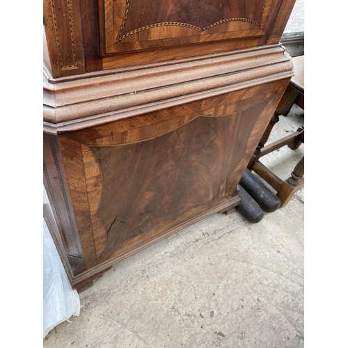 2007 - A 19TH CENTURY MAHOGANY AND INLAY, 8 DAY LONGCASE CLOCK WITH SQUARE DIAL [J.C.CARTER WARRINTON]