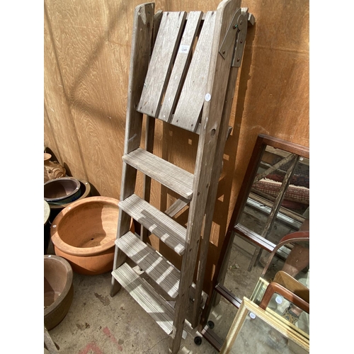 1249 - TWO VINTAGE FOUR RUNG STEP LADDERS