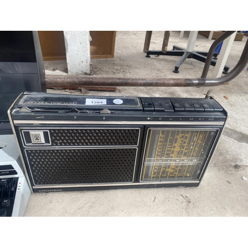 1364 - A SILVER REED TYPE WRITER AND A GRUNDIG CONCERT-BOY 1100 RADIO