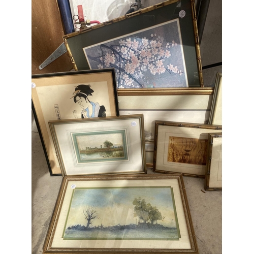 1371 - A QUANTITY OF FRAMED PRINTS AND PICTURES