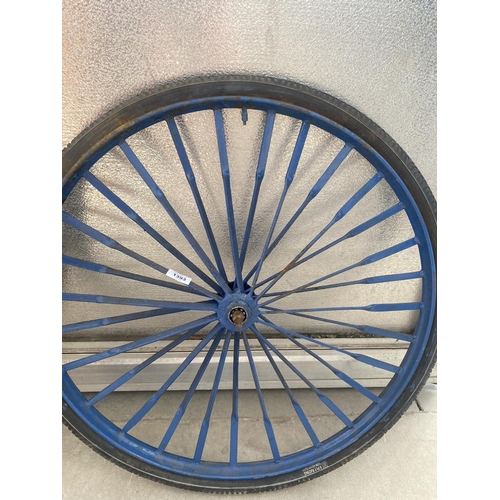 1393 - A PAIR OF VINTAGE BIKE WHEELS BELIEVED TO BE FROM THE 1960'S CULT DRAMA THE PRISONER