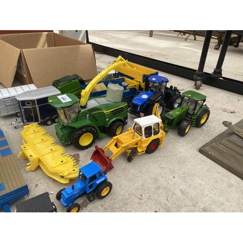 1493 - AN ASSORTMENT OF FARM VEHICLES AND TOYS