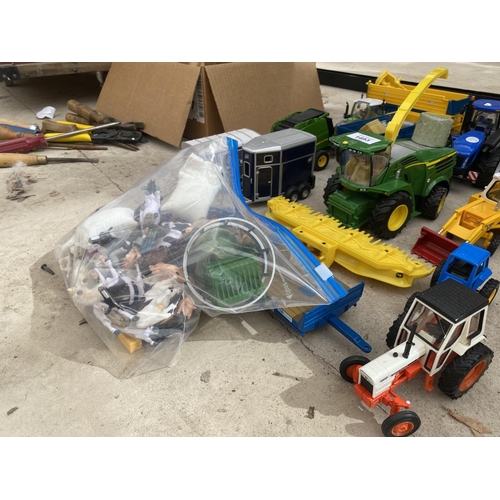 1493 - AN ASSORTMENT OF FARM VEHICLES AND TOYS