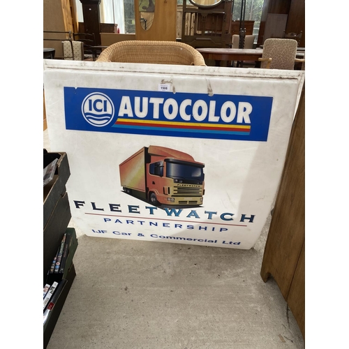 1508 - AN ORIGINAL 'ICI AUTOCOLOR' FLEETWATCH SIGN