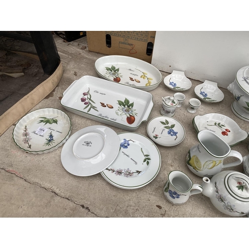 1574 - 58 PIECES OF APILCO ELYSIAN GARDEN FRENCH PORCELAIN DINNERWARE