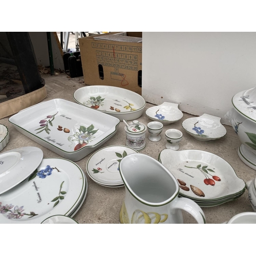 1574 - 58 PIECES OF APILCO ELYSIAN GARDEN FRENCH PORCELAIN DINNERWARE