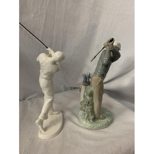 101 - TWO GOLFING FIGURINES, ONE A NORITAKE EXAMPLE H:APPROXIMATELY 28CM