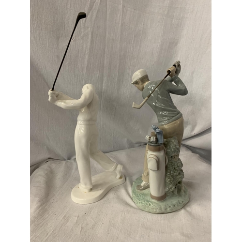 101 - TWO GOLFING FIGURINES, ONE A NORITAKE EXAMPLE H:APPROXIMATELY 28CM