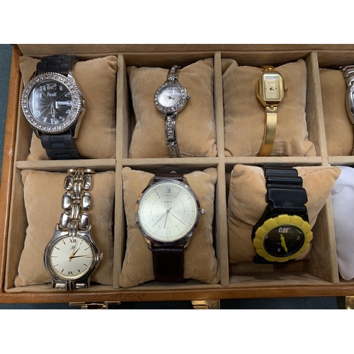 114 - A CASE OF TEN WRIST WATCHES, SOME FOR REPAIR