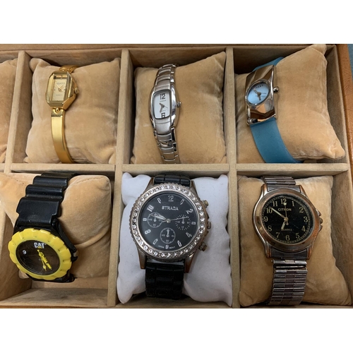 114 - A CASE OF TEN WRIST WATCHES, SOME FOR REPAIR